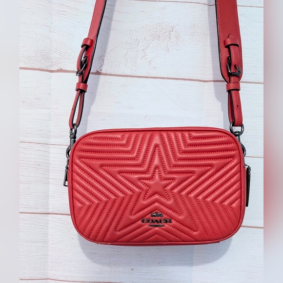 Coach Red Quilted ⭐ Star ⭐ 🤩🤩 Crossbody Bag - Picture 10 of 16